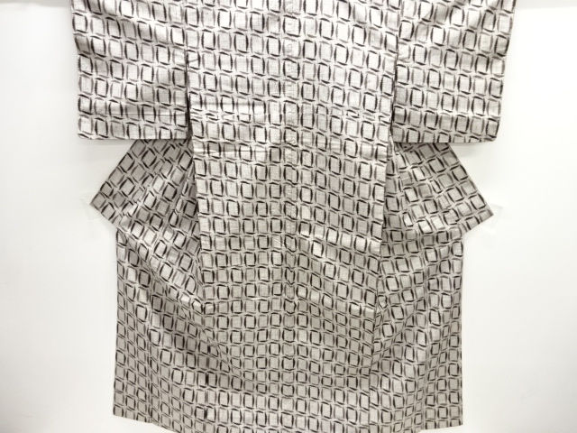 JAPANESE KIMONO / ANTIQUE KIMONO / SILK / TSUMUGI / ABSTRACT PATTERN